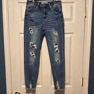 Distressed Blue Jeans
